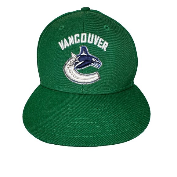 New Era Other - New Era Vancouver Canucks NHL Hockey Green Hat‎ Fitted 7 1/4 Embroidered Logo